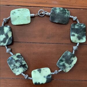 Elegant Green and Black Stone Necklace